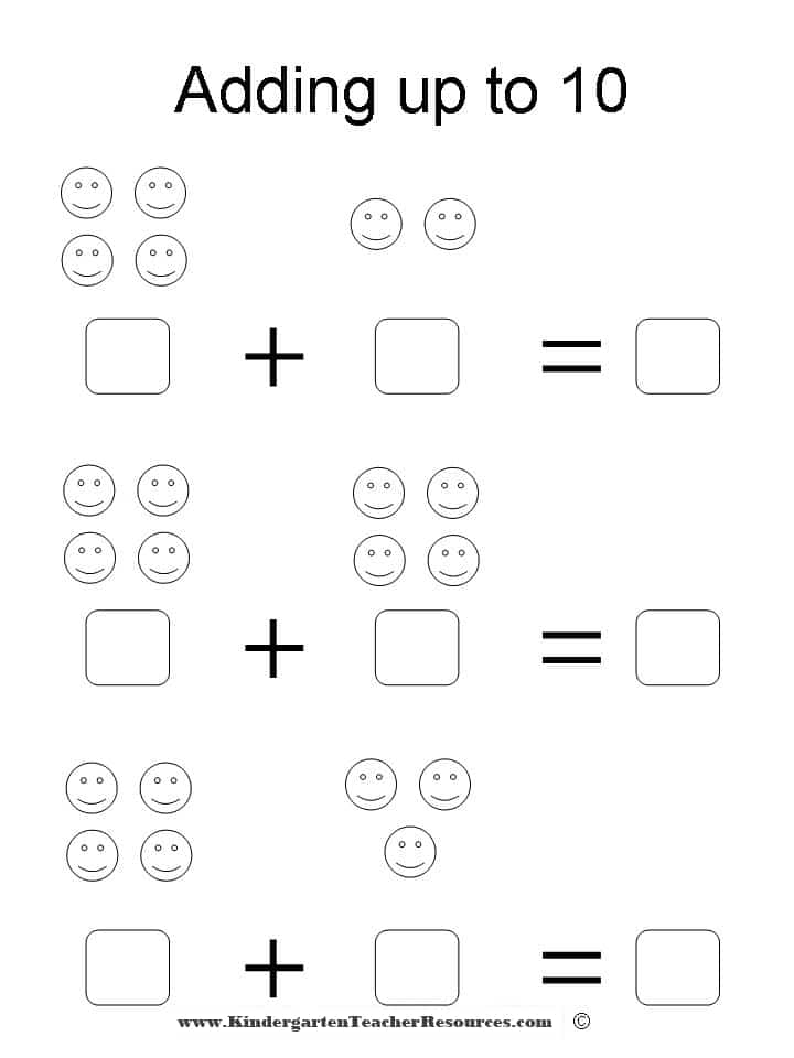Addition Worksheets Up To 10