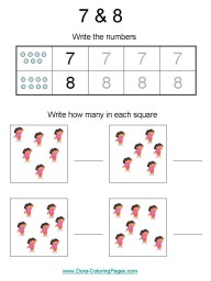 Number worksheets - number 7 and 8