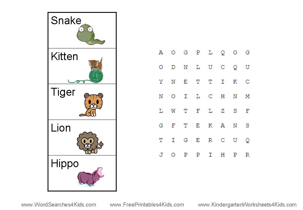 Animal Word Searches