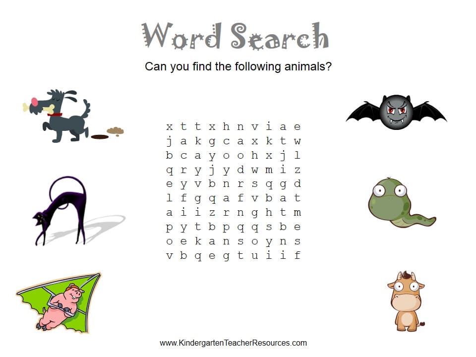 Animal Word Searches