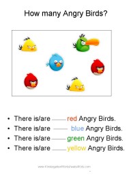 Free Angry Birds Math Worksheets for Kindergarten