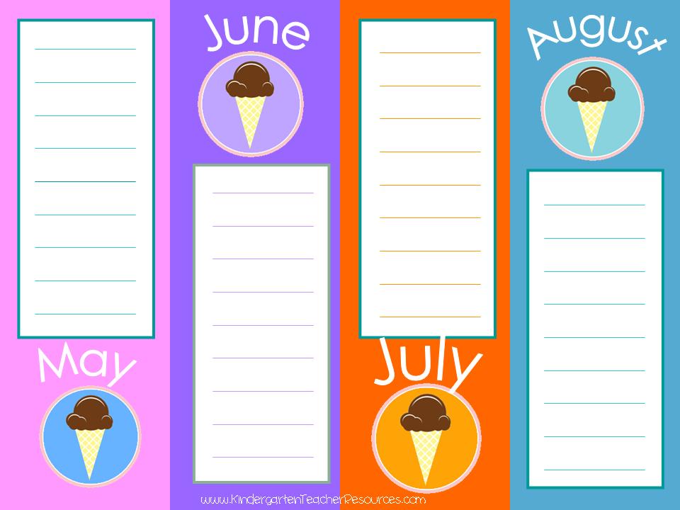 Printable Classroom Calendars