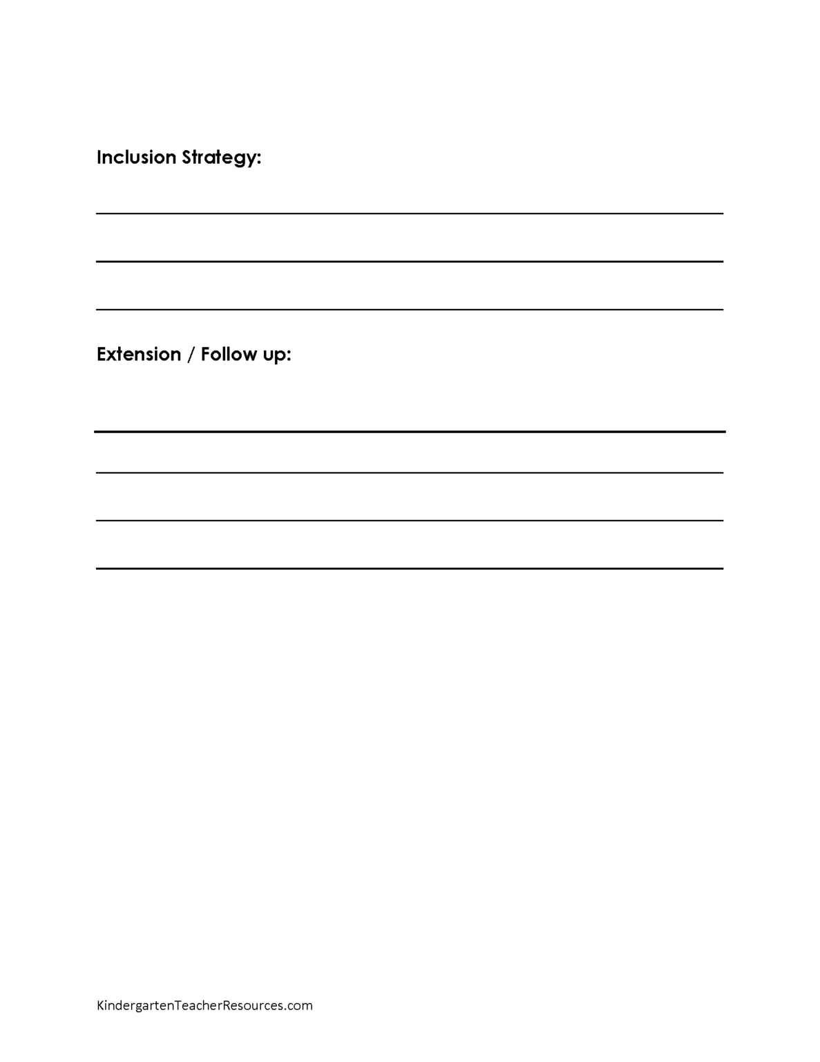 FREE Kindergarten Lesson Plan Template Word or Editable PDF